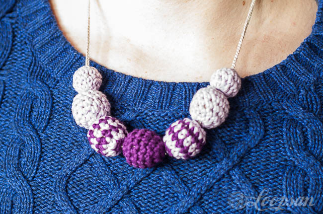 Crochet Bead Necklace- Free pattern by Loopsan
