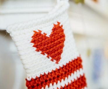 Heart Christmas Stocking Close Up